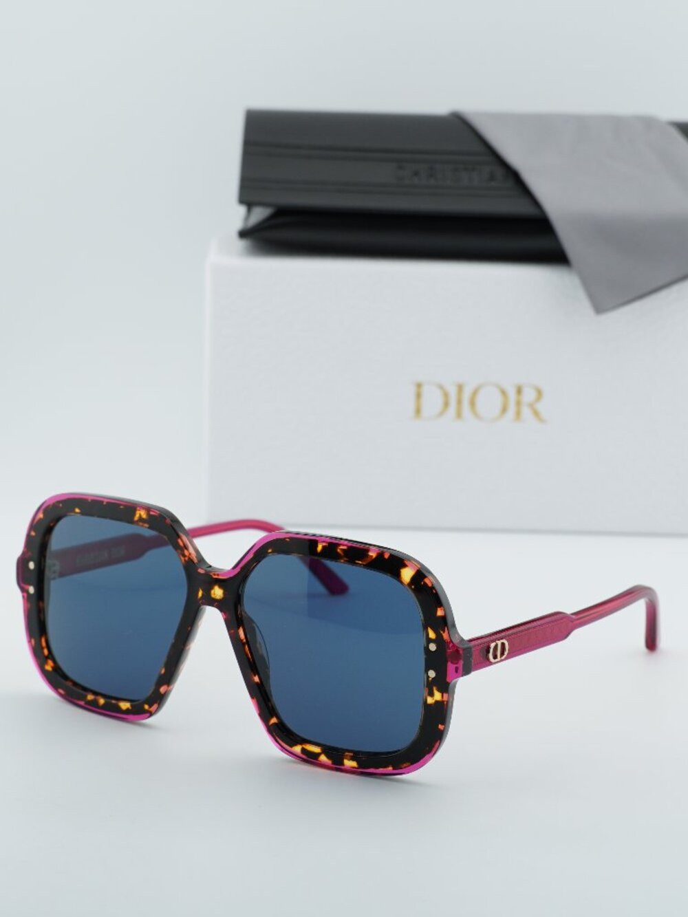 Dior DIORHIGHLIGHT S1I 24B0 Square Sunglasses - Havana / Purple / Blue - Picture 8 of 12
